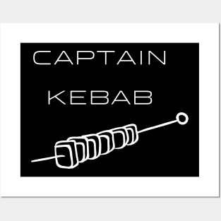 Captain Kebab Typography White Design Posters and Art